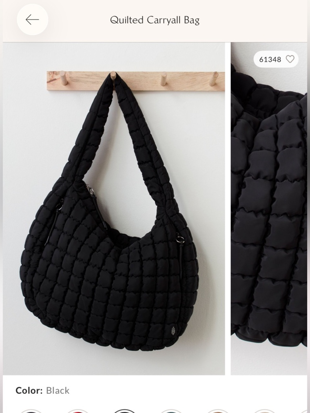 Free People Quilted Shoulder - Black